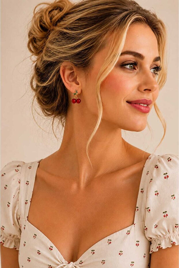 🍒 Cherry Figured Stud Earrings - 2