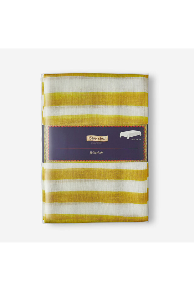 Cote D Azur Yellow Polyester Tablecloth 160X240 cm