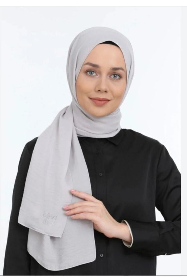 المدينة المنورة شال حرير رمادي