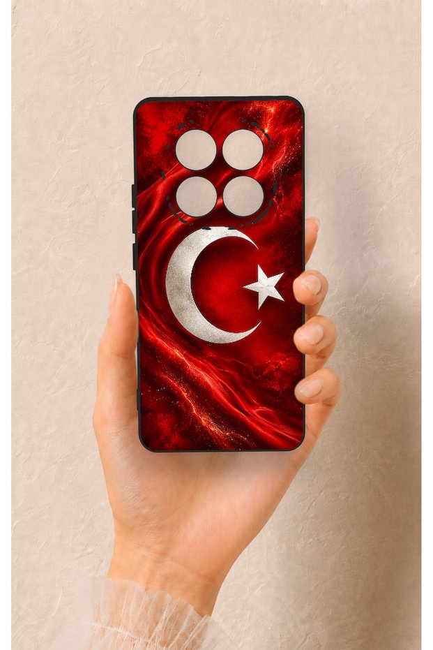 Redmi Note 14 Pro 5g Compatible Turkish Flag Patterned Silicone Case