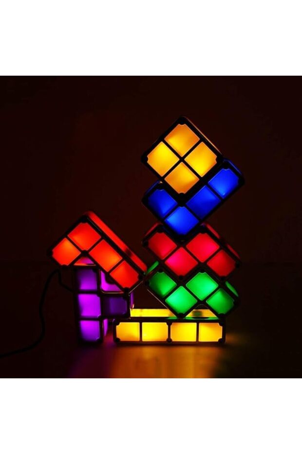 Tetris Stackable Night Light,LED 7 Colors Induction Interlocking Desk Lamp, 3D DIY Magic Blocks Puzzles Toy Children's Lighting