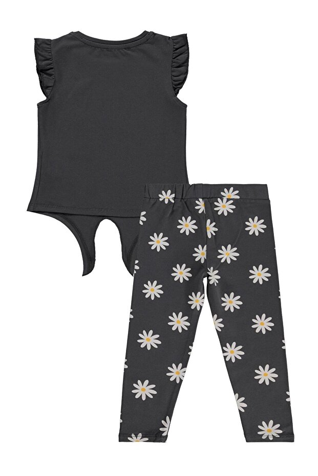 Daisy Patterned Set for 2-5 Years - Gray - 3
