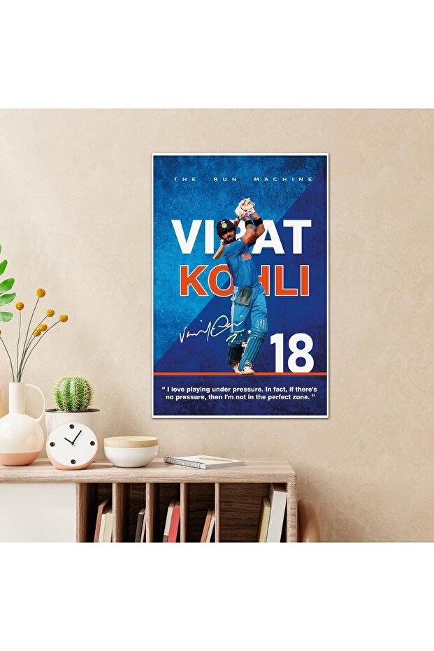 Alayra Virat Kohli Poster Indian Cricket Wall Posters Adhesives on back with Thick Premium Canvas