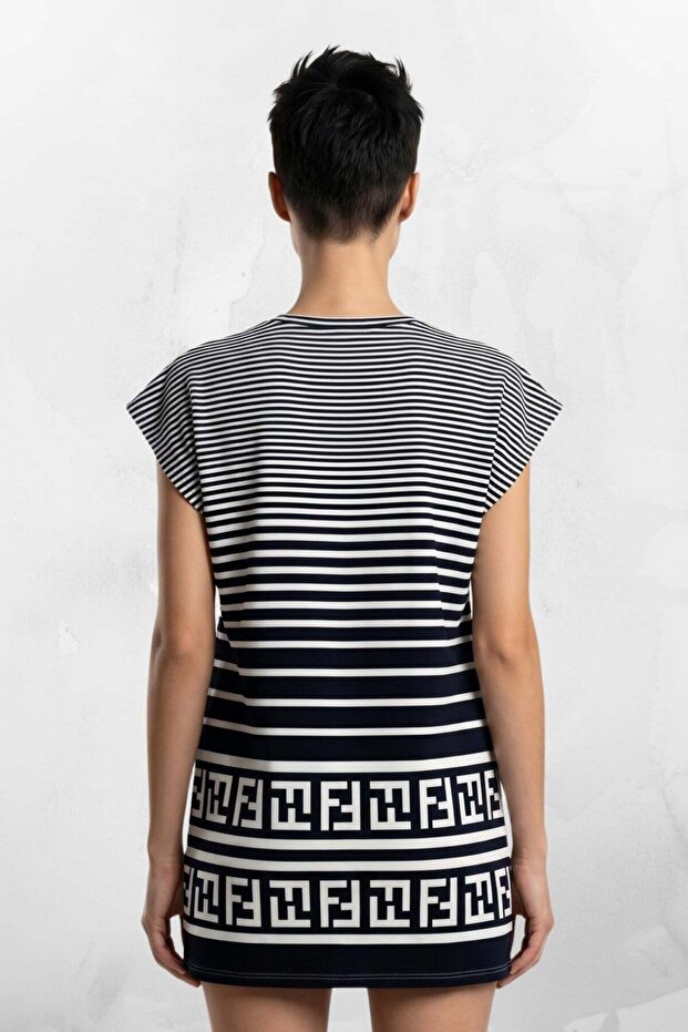 Three Pattern Striped Tunic - 5
