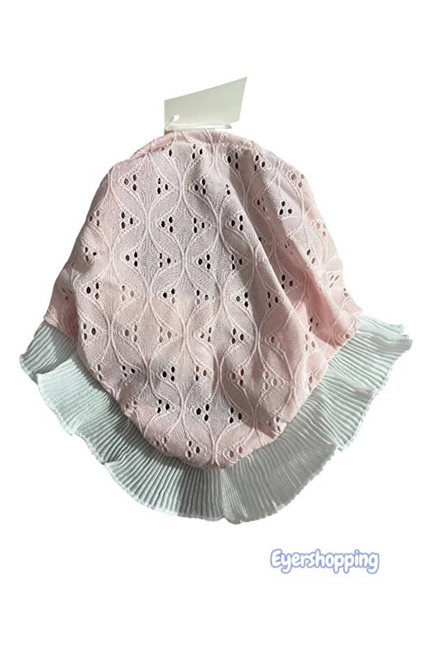 Vintage Children's Lace Bandana Gingham Hair Band Summer Hat Style Pink