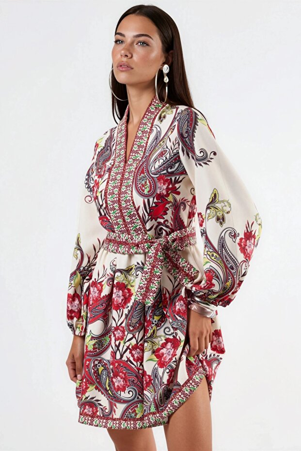 MSN Rochie mini evazată cu model - 1