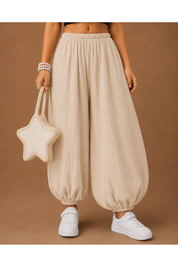 Girl's Wrinkled Balloon Pants