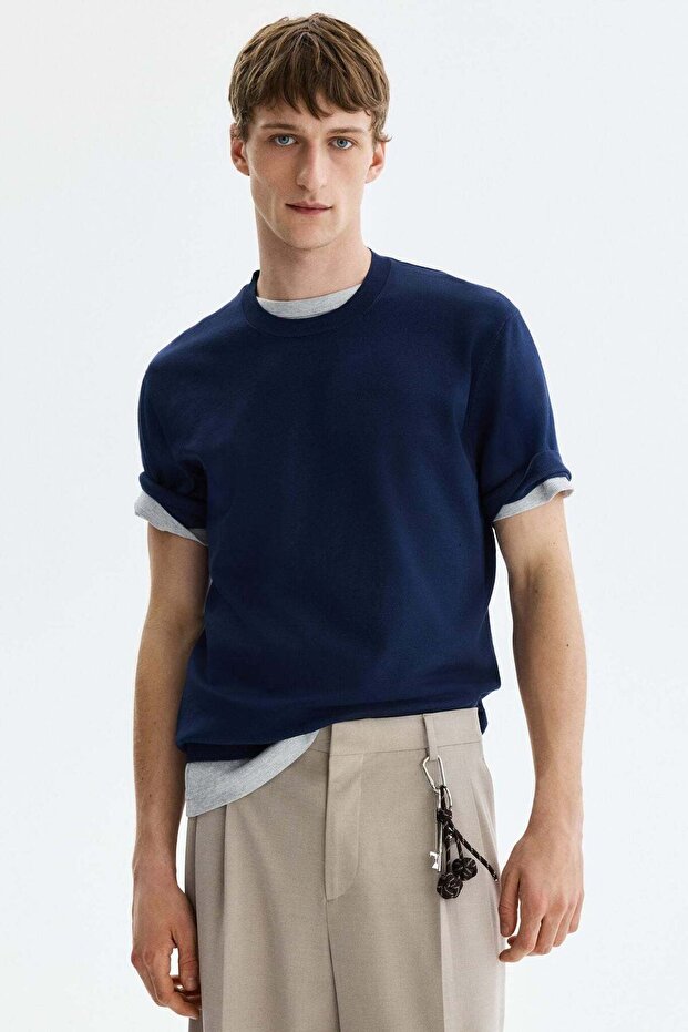 Slim Fit Knitted T-shirt