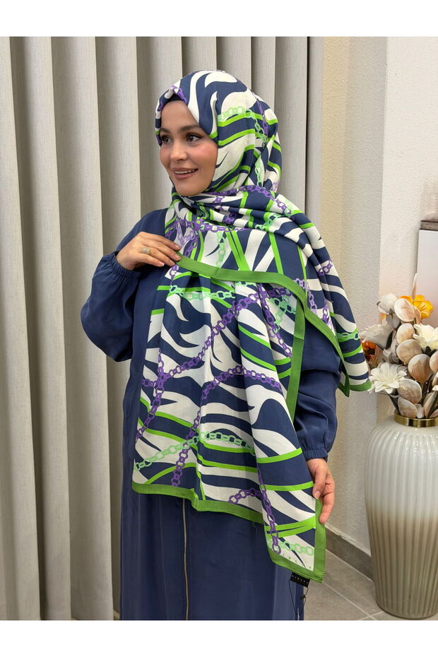 Floş Viscoso Shawl Eli̇sa 75X190 Green