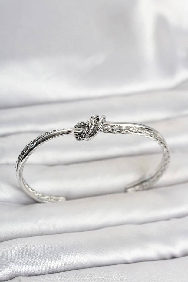 Silver Rk Knot Model Brass Women's Bracelet