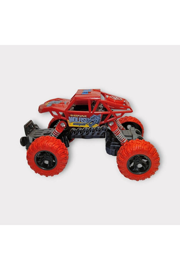 Pull and Drop Cross Car 14 cm - Red - 1 Pc