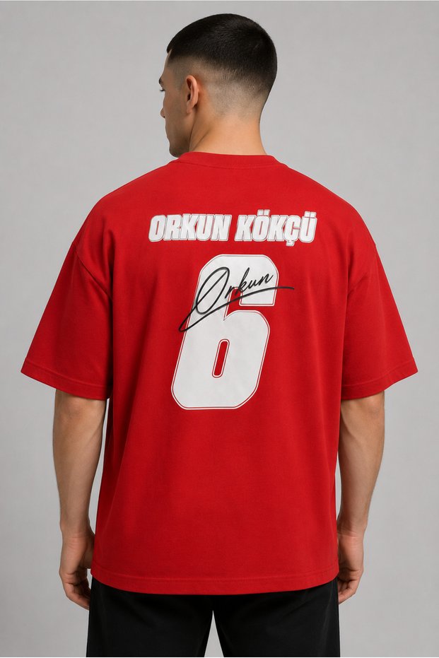 Unisex Oversize Orkun Kökçü T-Shirt Turkey Moon Star T-Shirt Our Kids T-Shirt 2026 World Cup Front and Back Printed T-Shirt Short Sleeve Summer Top Turkey National Team T-Shirt