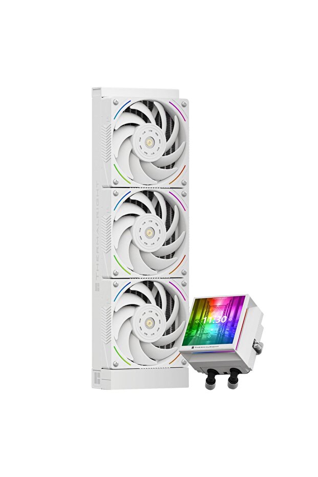 مبرد سائل للمعالج Hyper Vision 360 ARGB أبيض اللون، مع شاشة LCD مقاس 480×480، متوافق مع AM5/Intel LGA1851/1700