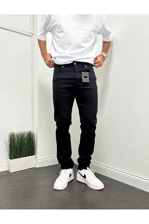 Men's Regular Fit Straight Leg Stretchy Lycra Denim Jeans Trousers