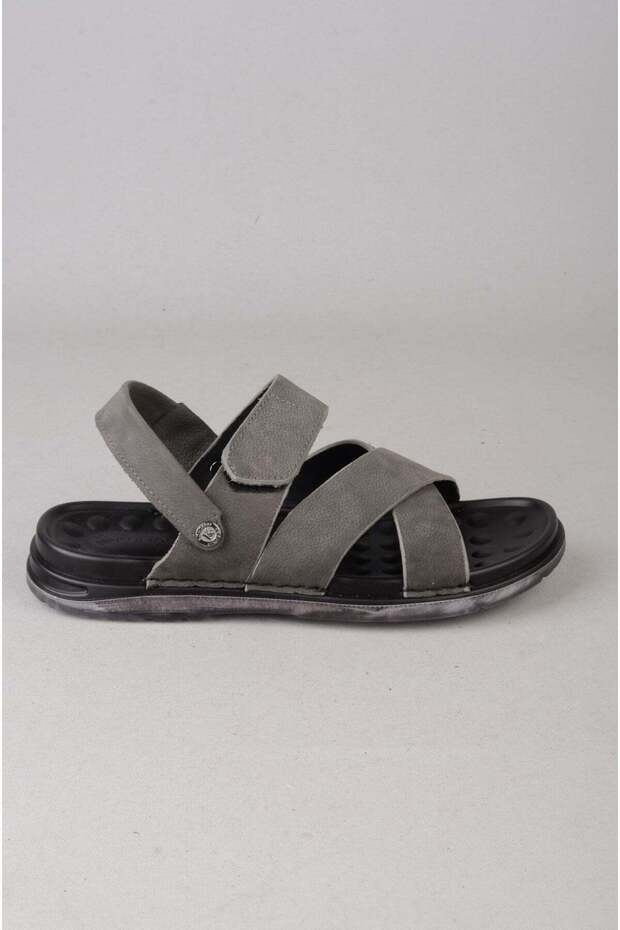 Kmc 6Y3523 Genuine Leather Men's Sandals & Slippers Gray