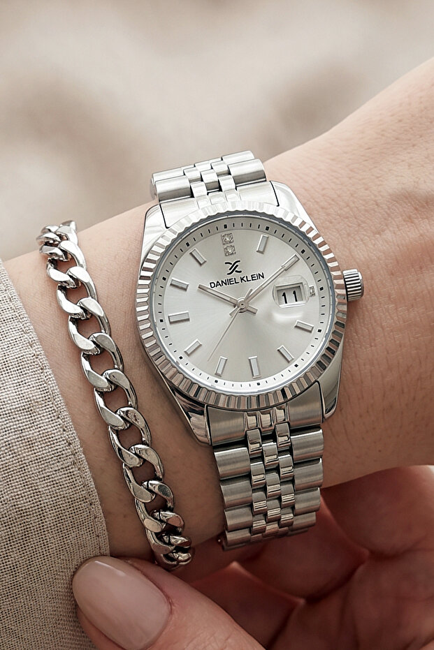 New Model Jubilee Bracelet Calendar Open Metallic Dial Women's Wristwatch with Chain Bracelet Gift