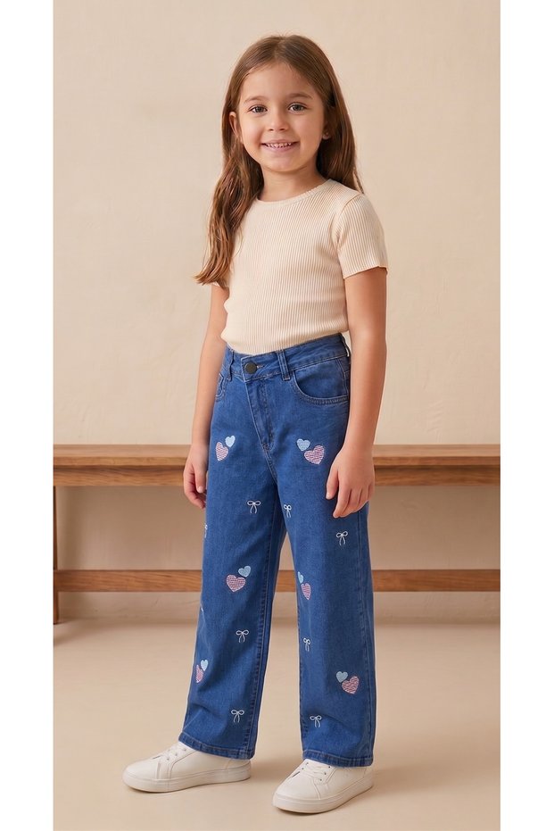 Children's Hearted Blue Pants