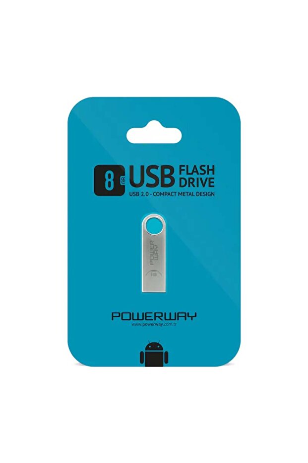 POWERWAY 8 GB METAL USB 2.0 FLASH MEMORY