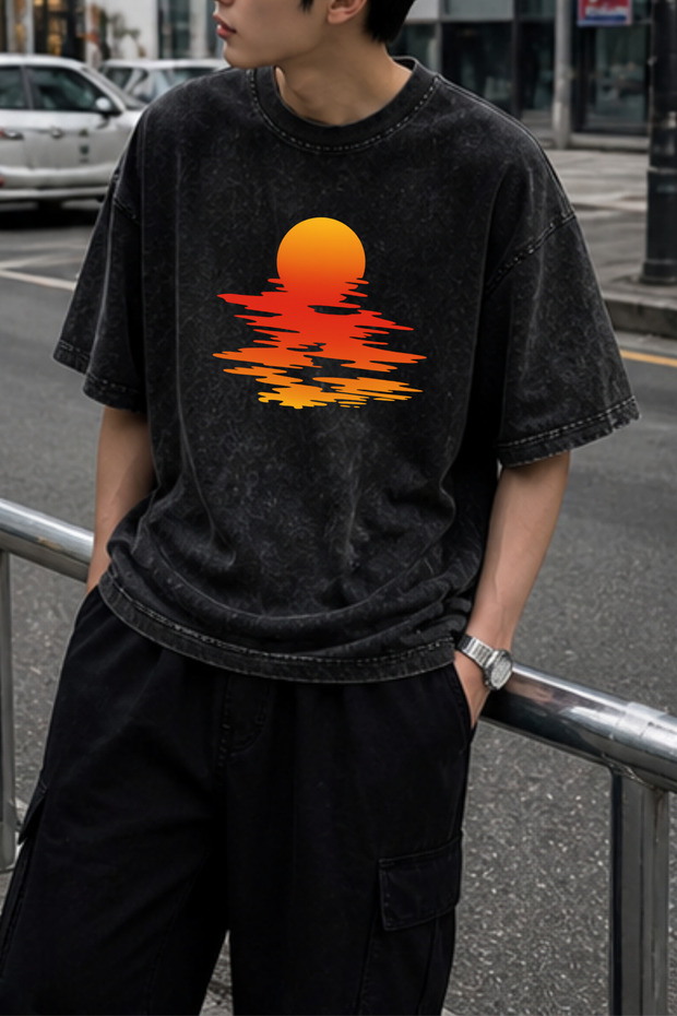 Modex Washed Oversize Unisex T-Shirt Washed Vintage Street Style Street Fashion Cotton Comfortable Fit Daily Wear T-Shirt