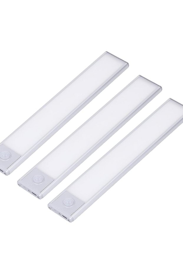 Motion Sensor Closet Light,3-Color Dimmable LED Night Light,Ultra-Thin Magnetic Wireless Lighting for Kitchen and Wardrobe,3 Pack