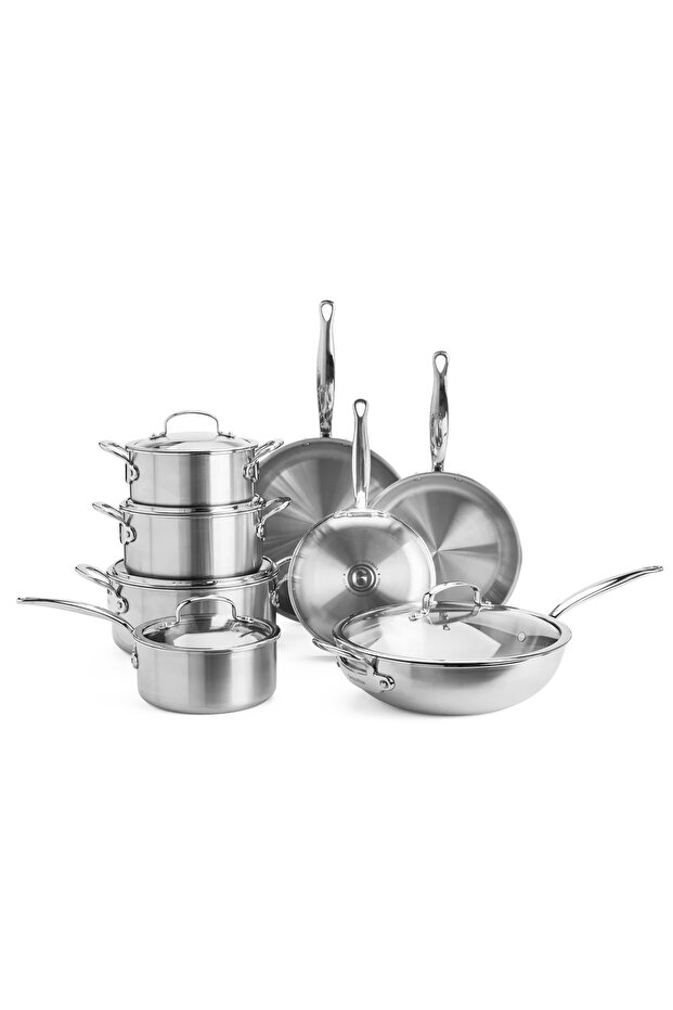 Premiere Pro 5-Ply Stainless Steel 13 Piece Cookware Set