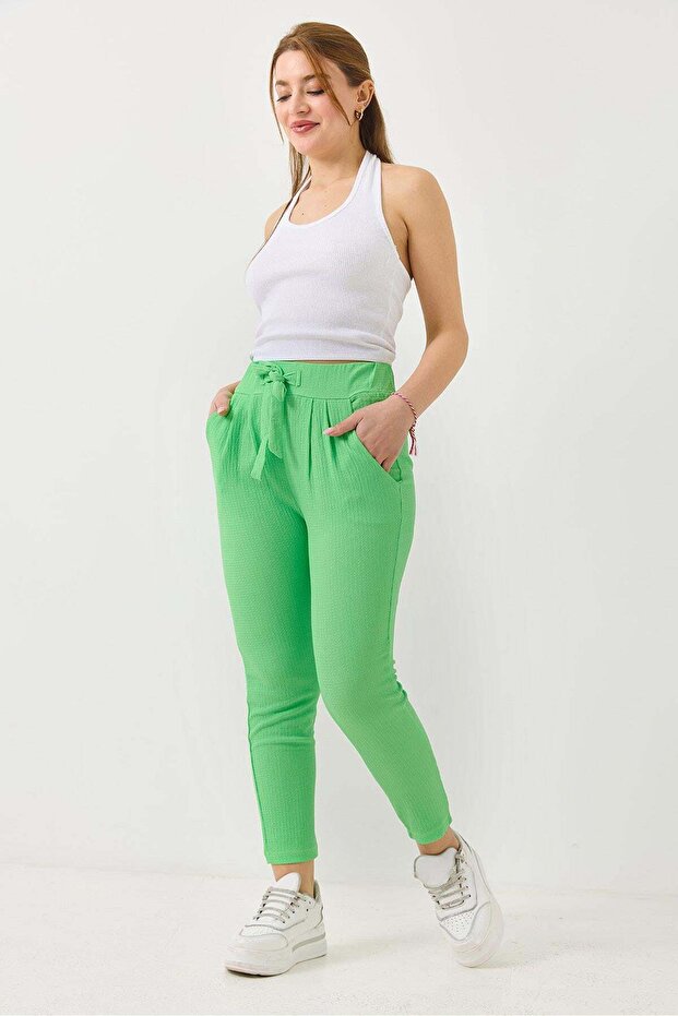 Tie-Dye Knitted Trousers Green