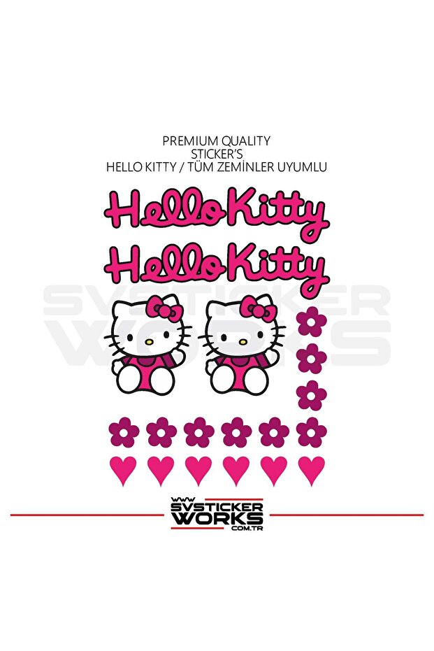 Hello Kitty Sticker Adhesive Compatible with All Floors Motor Car Sticker Sticker
