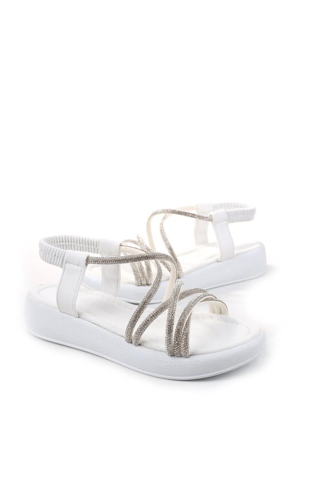 35250 Stone Detailed Daily Women's Sandals