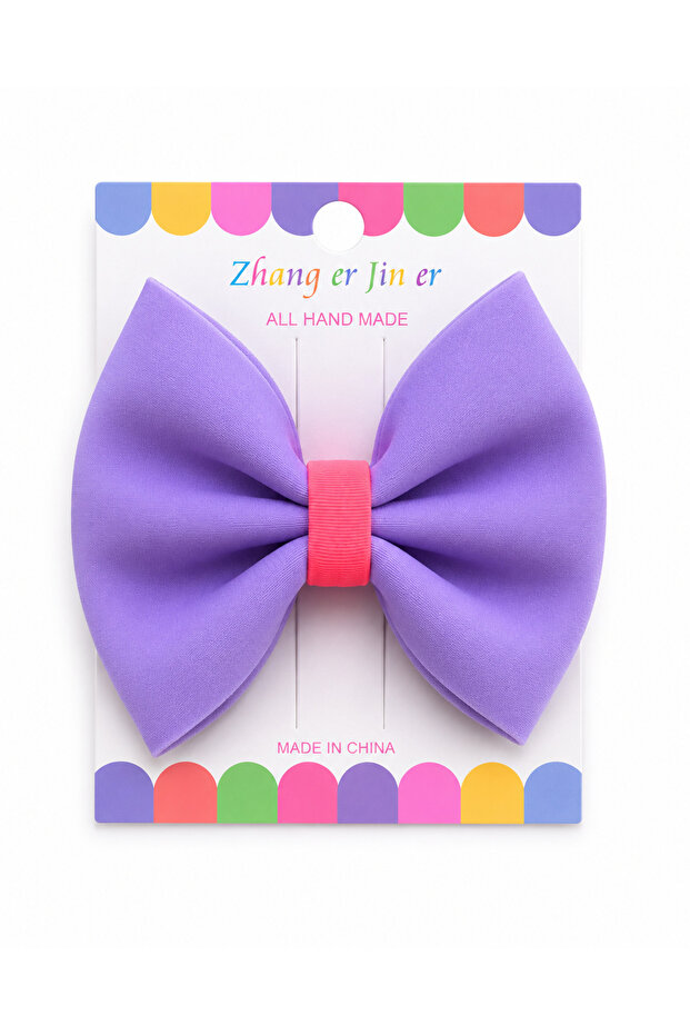 Large Size Bow Neon Automatic Buckle Lilac