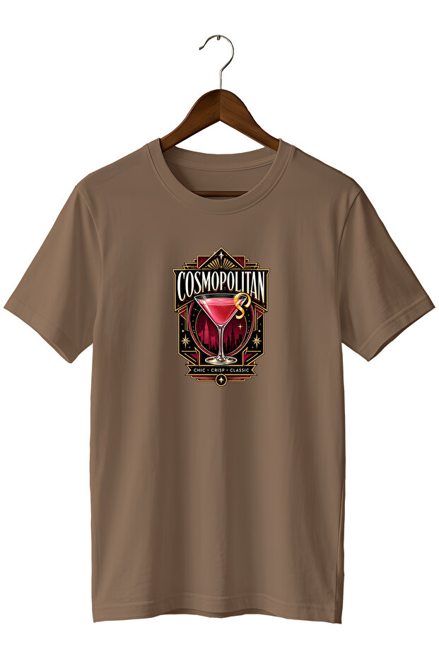 Cosmopolitan Cocktail Unisex Cocktail Printed Regular Fit Crew Neck T-Shirt