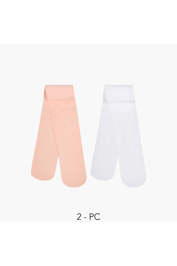 Pack of 2 Tights with Textured Design
