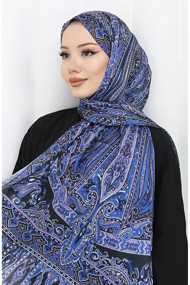 شال جانجان بنمط عرقي 70305-12 أسود ساكس