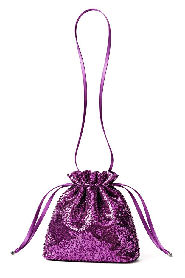Purple Sparkling Sequined Girls' Mini Bag