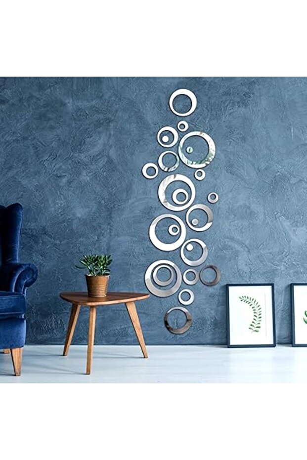 Removable Wall Sticker Decal Acrylic Mirror Setting for Home Living Room Bedroom Decor (2.5-13.5 cm, 48 Pieces)