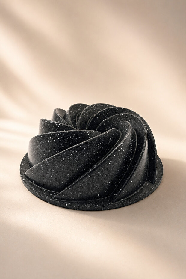 Slice Cast Granite Fireproof Non-Stick Wind Slice Cake Mold 26 cm Black