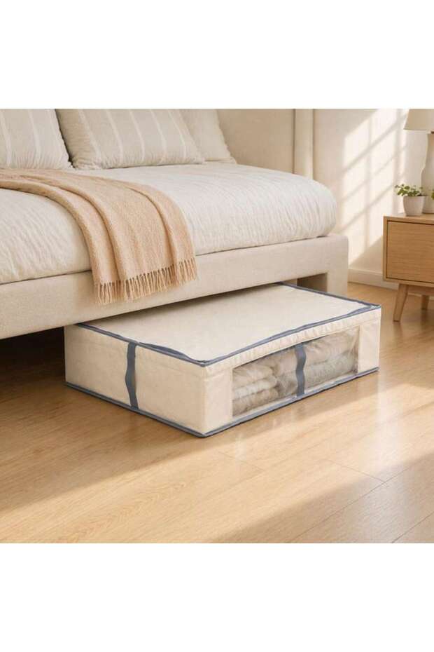 Avria Foldable Under The Bed Storage With Zipper 69x55x19cm - Beige