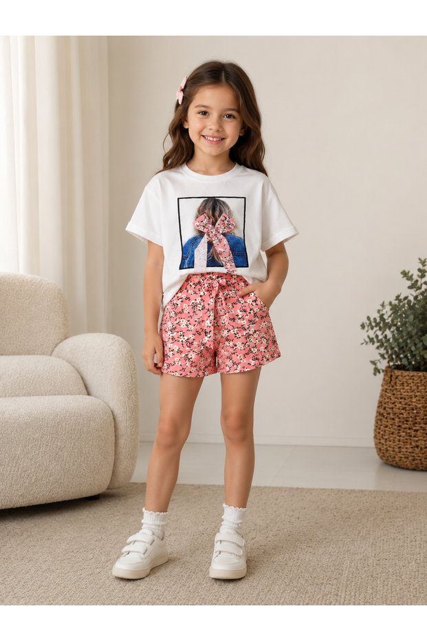 Kudela Detailed Tshirt Shorts Set