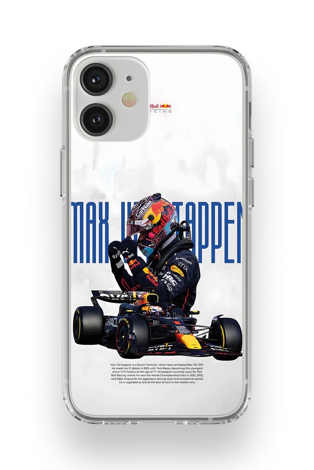 iPhone 12 Compatible Max Verstappen Patterned Transparent Phone Case