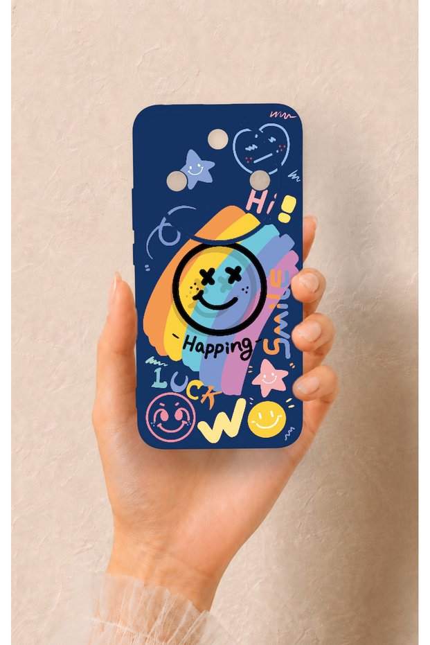 Honor Magic 8 Lite Compatible Happing Smile Patterned Silicone Case