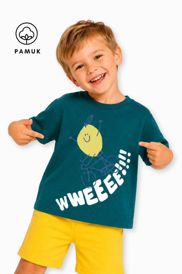 Lemon Printed Casual Short Sleeve Summer Boy's T-Shirt