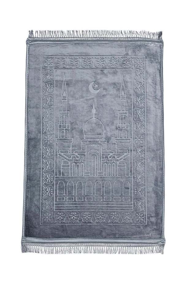 Anti-Slip Velvet Thick Prayer Mat Grey 80x120cm