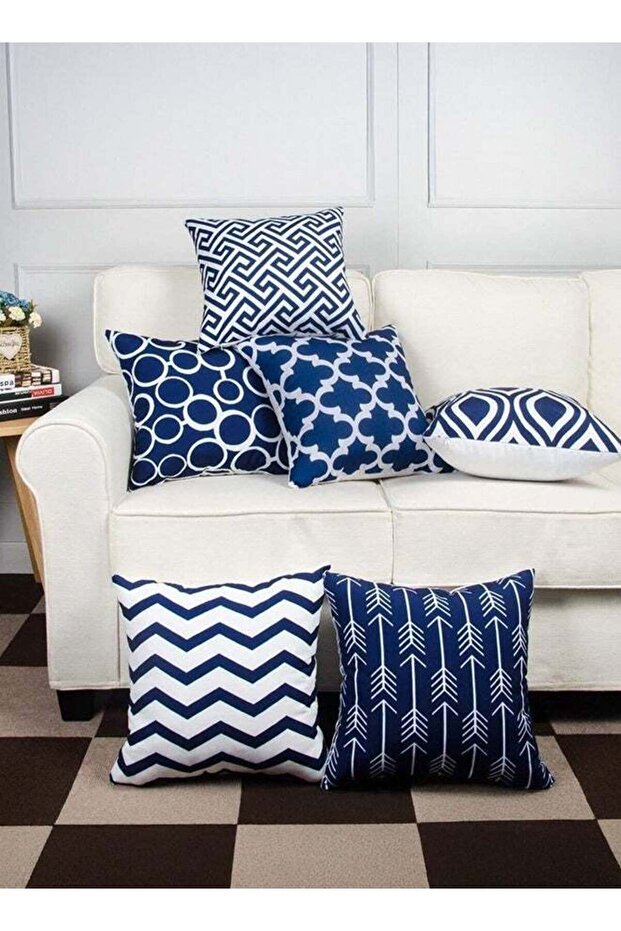 Pack of 6 Throw Pillow Covers for Couch Modern Decorative Geometric Patterns 45x45CM