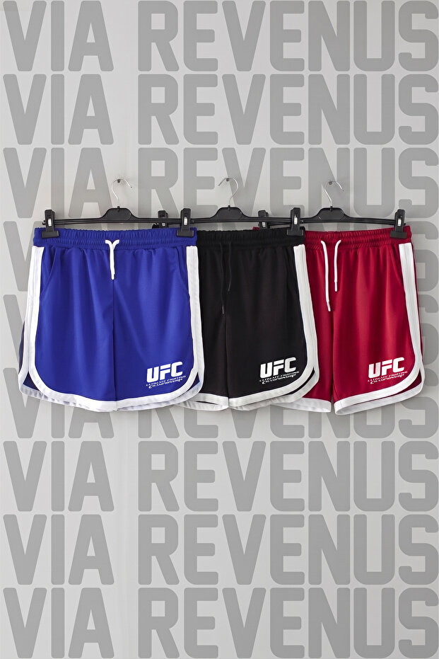 Ufc Printed Unisex Retro Varsity Daily Training Sports Shorts 3-Pack