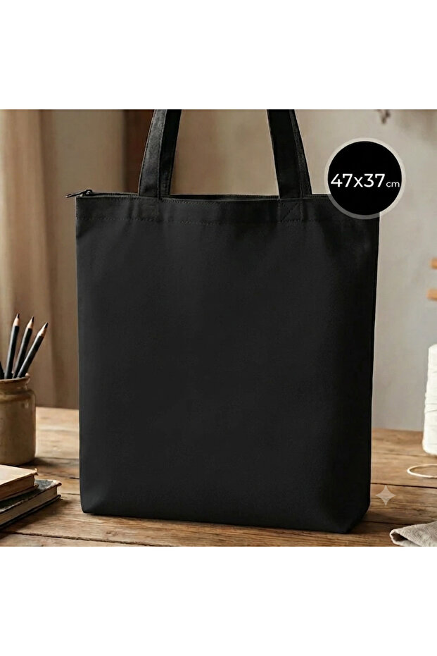 Zippered Cloth Bag Black
