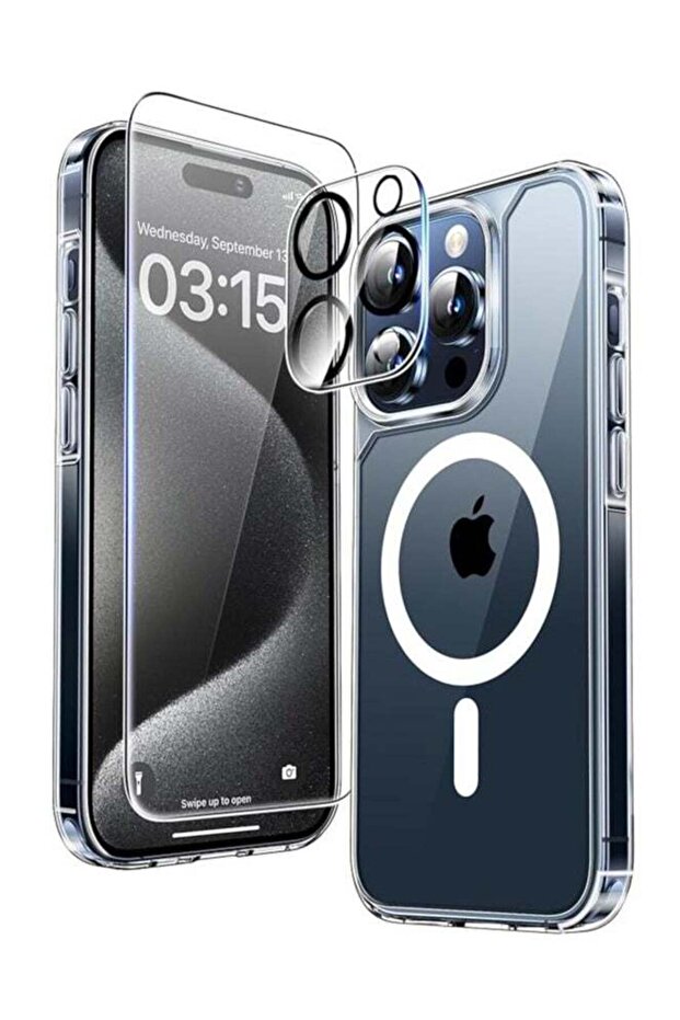 iPhone 15 Pro 5-in-1 Magnetic Case: 6.1-Inch Clear Protection with 2 Screen Protectors