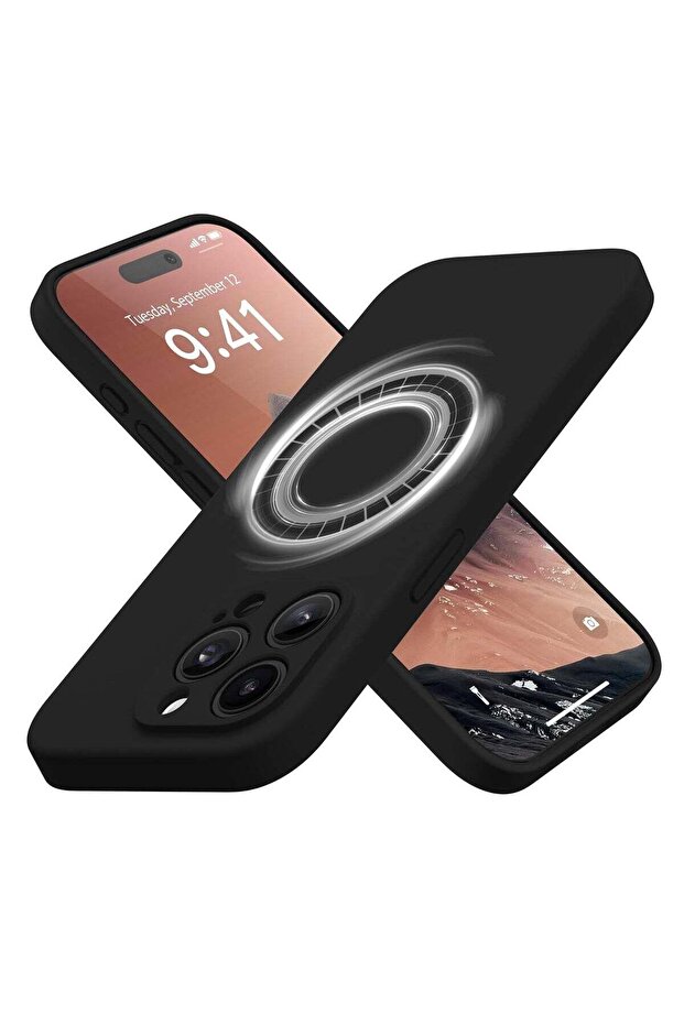 Strong Magnetic for iPhone 15 Pro Max Case Silicone, Compatible with MagSafe, [Camera Protection]