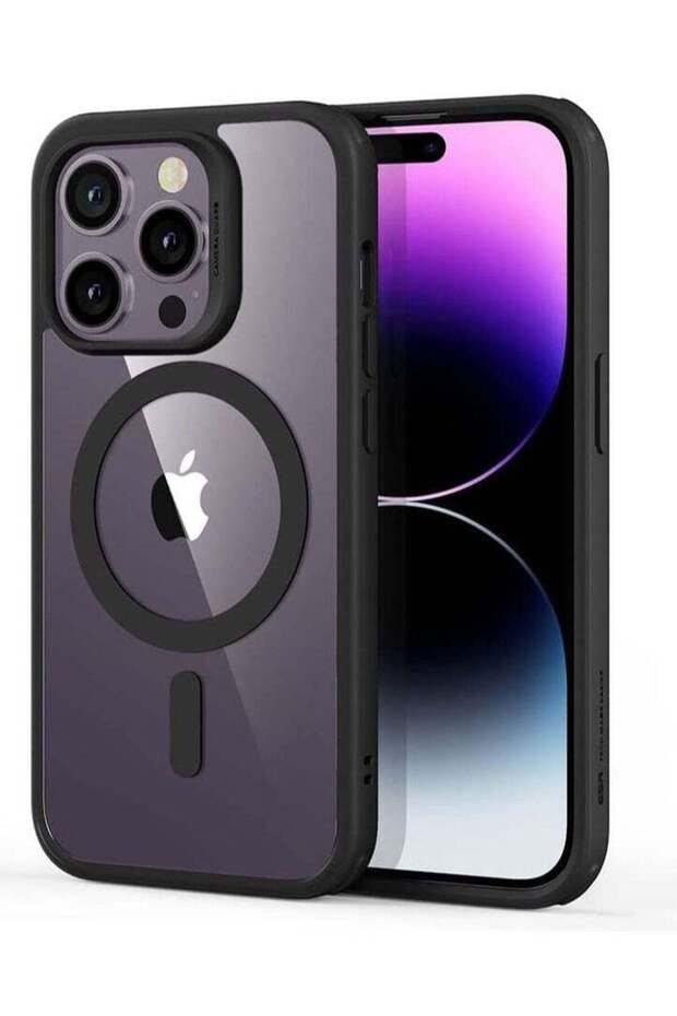 iPhone 14 Pro Max Case, MagSafe Phone Case, Shockproof Military-Grade Protection, Clear Black