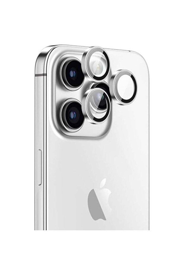 iPhone 15 Pro and iPhone 15 Pro MAX Camera Lens Protector Supreme Tempered Glass Aluminum AR Lens Defender - Silver