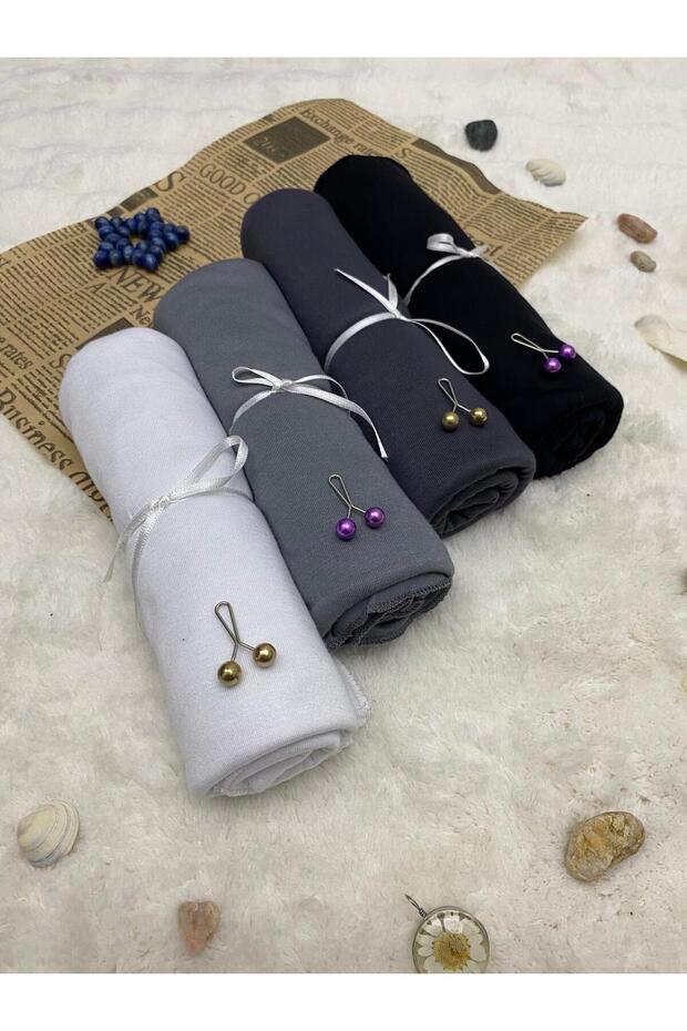 Combed Cotton Shawl Set of 4 Soft Textured Jersey Combed Cotton Shawl Set with Shawl Clip as a Gift
