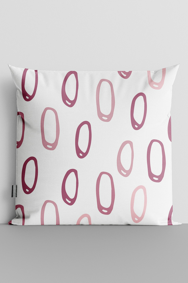 Pink Circles Double Sided Digital Printed Throw Pillow Cover - 2365